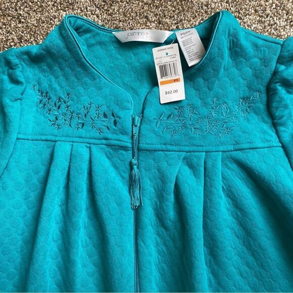Jasmine Rose Zip Front Coverup Housecoat Robe Nightgown Pajamas New Petite Small - Picture 3 of 11